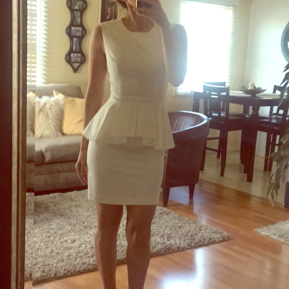 Ivory peplum dress